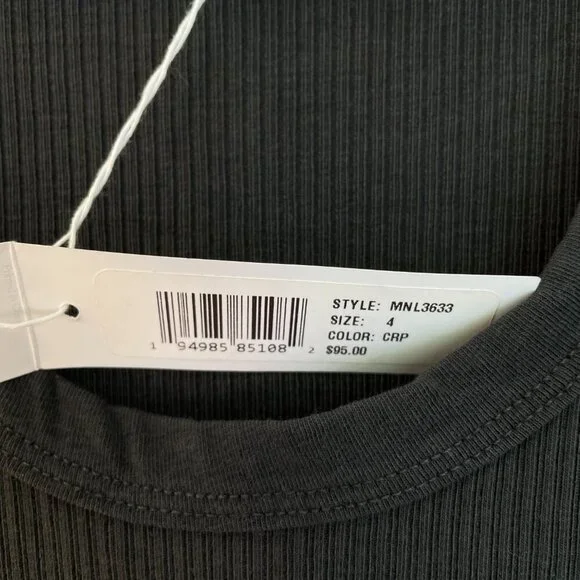 James Perse Ribbed Daily Tank - Carbon Pigment - Size 4/XL - NWT - Picture 4 of 6